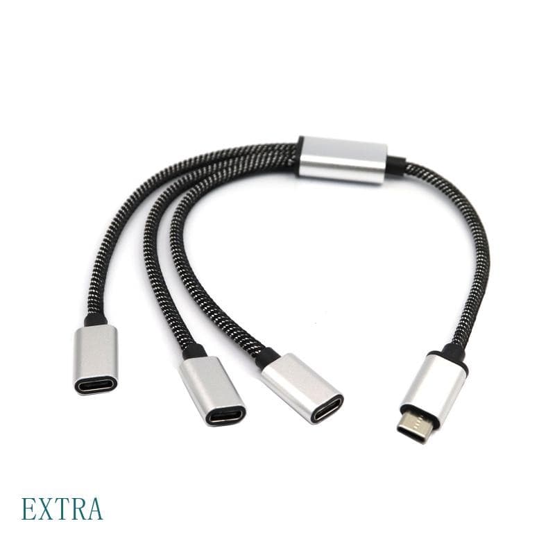 USB C Para 3 Fêmea Adaptador Fone Ouvido Tipo Carregamento