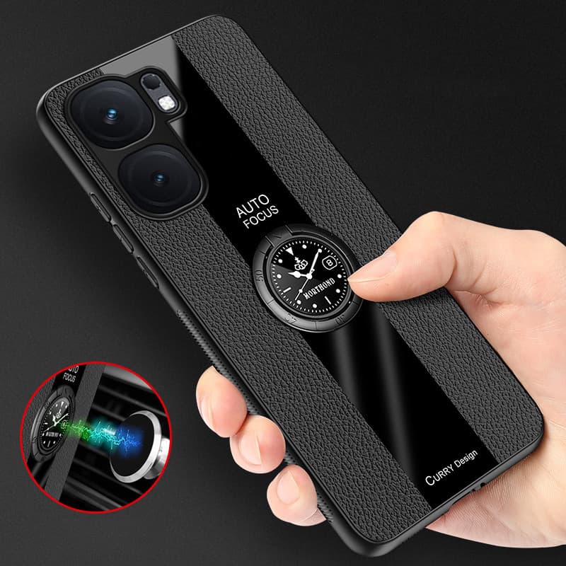 Capa Para POCO X7 Pro Couro PU Suporte De Anel Capas De Telefone X6 De