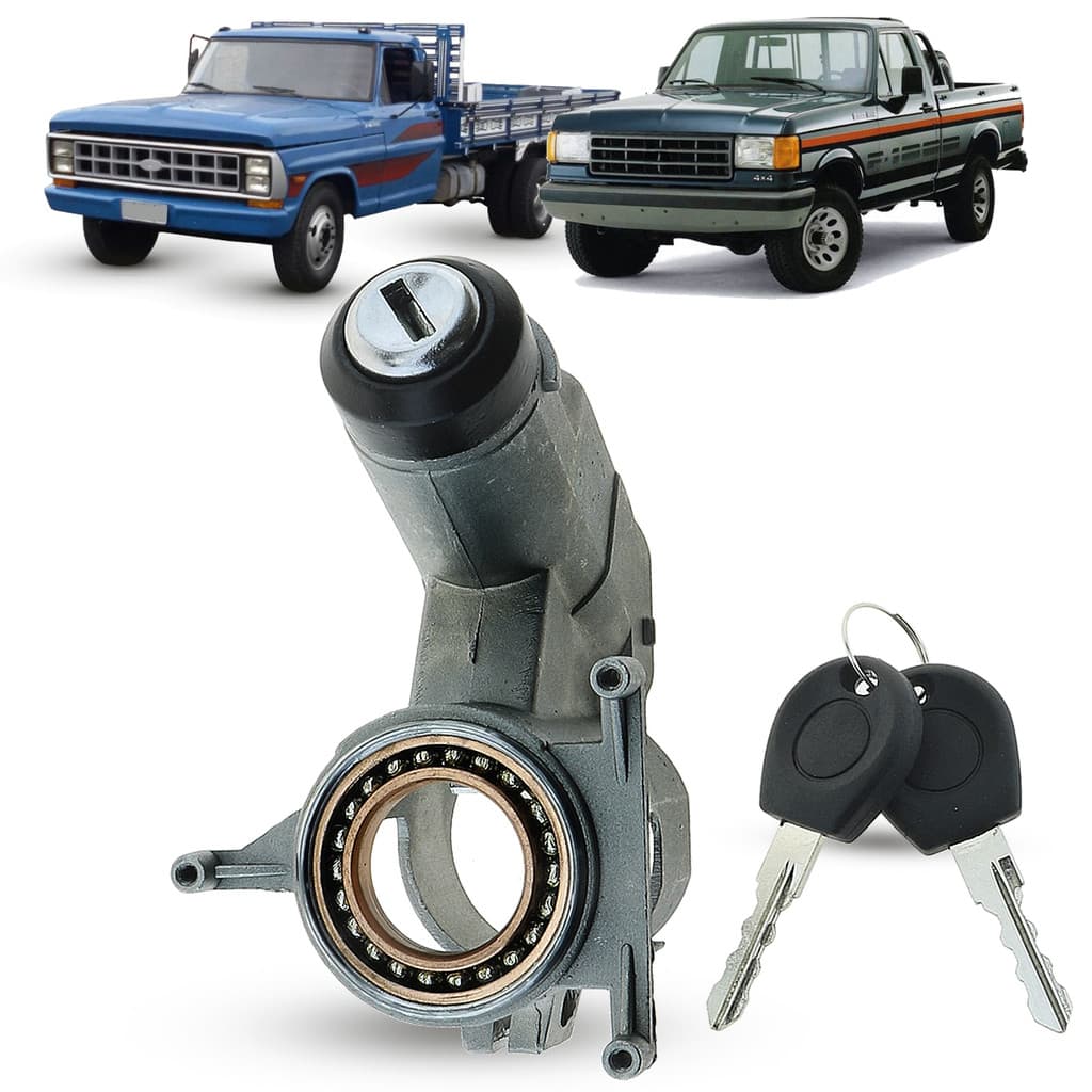 Trava de Direção Com Cilindro Sem Escamoteável Ford F1000 F4000 F12000 F14000 1993 a 1998