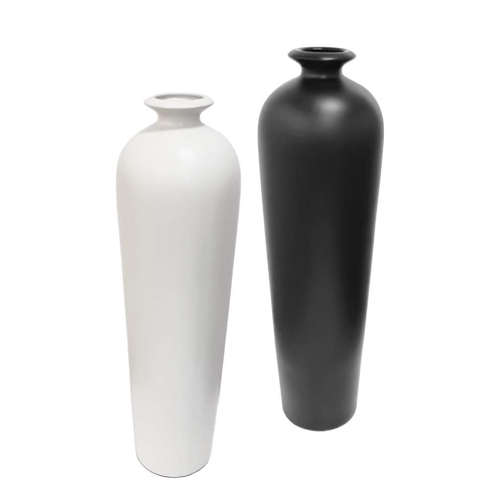 Vaso de Chão Garrafa Shades em Cerâmica Fosco Decorativo 63x18cm