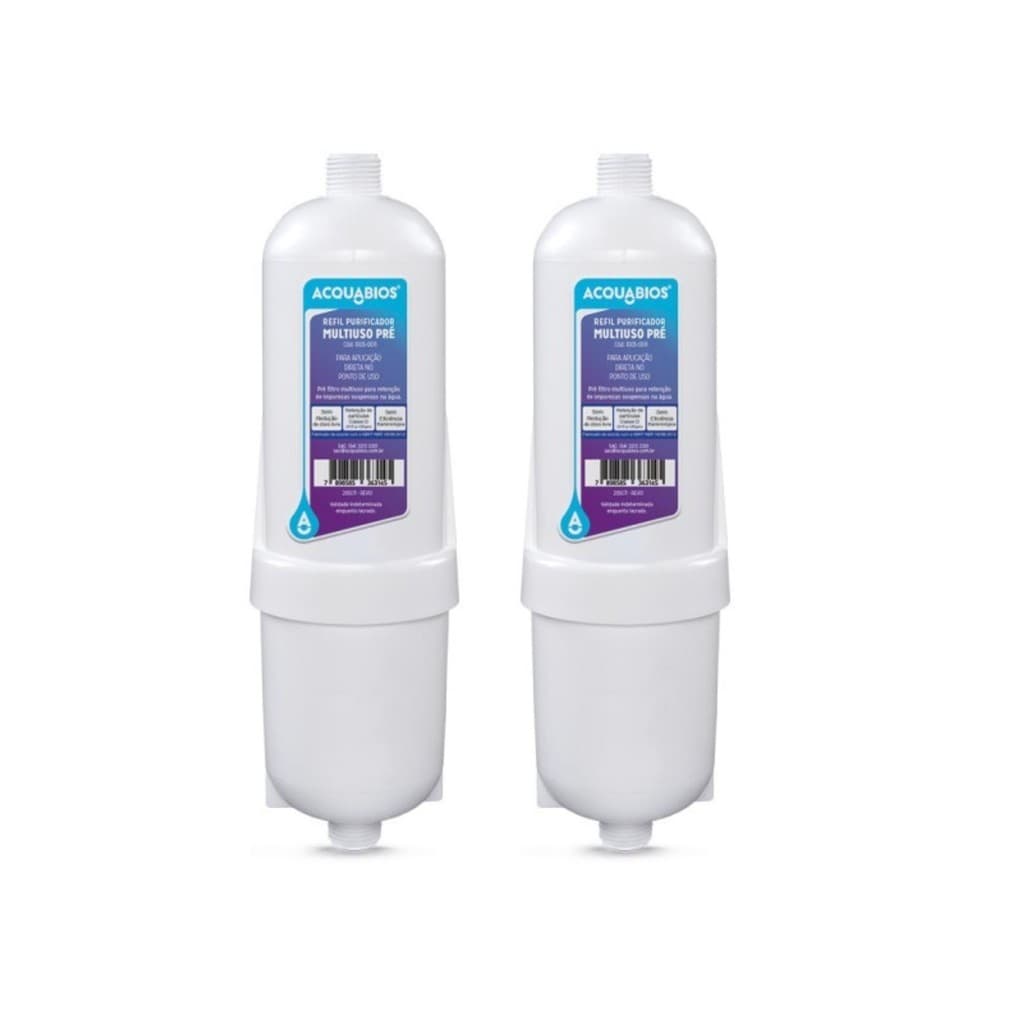 KIT 02 UN Refil Multiuso PRÉ Acquabios instalados em geladeiras c/ refil externo,bebedouros Coluna