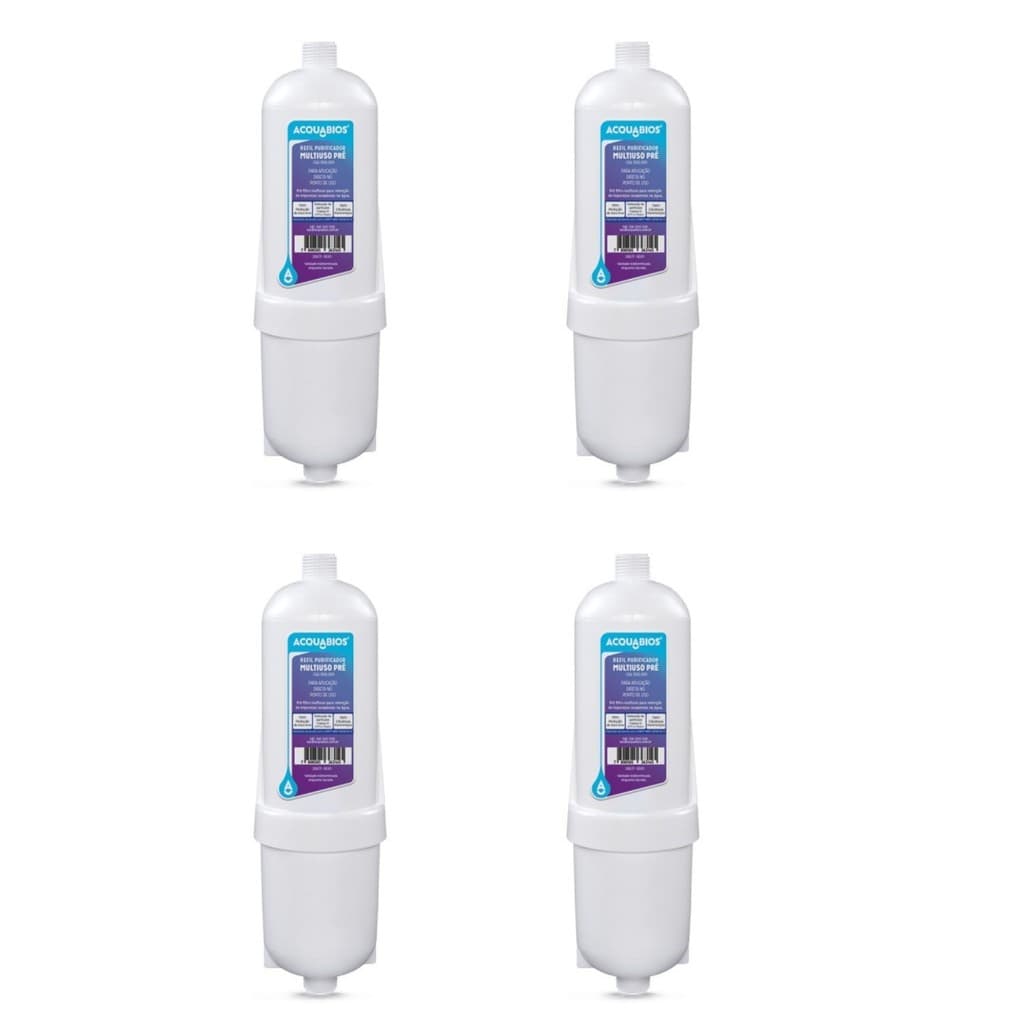 KIT 04 UN Refil Multiuso PRÉ Acquabios instalados em geladeiras c/ refil externo,bebedouros Coluna