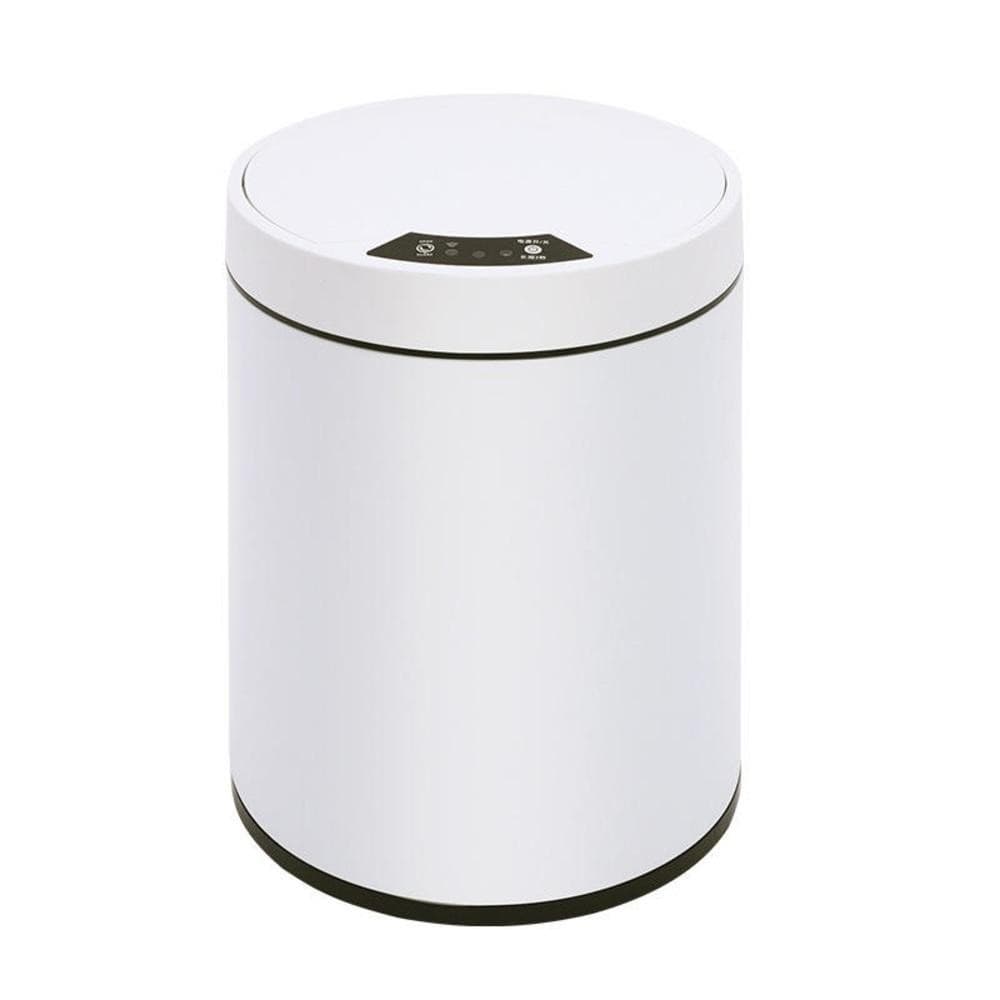 LIXEIRA AUTOMATICA BRANCA 8 LITROS SENSOR INTELIGENTE COZINHA BANHEIRO INOX CESTO LIXO LUXO ESCRITORIO