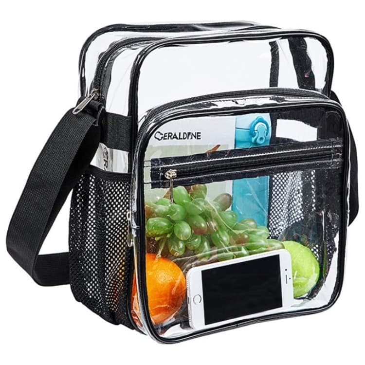 Bolsa Transparente Transparente de pvc-Carteiro de grande capacidade com bolsa de armazenamento de alça de ombro ajustáv