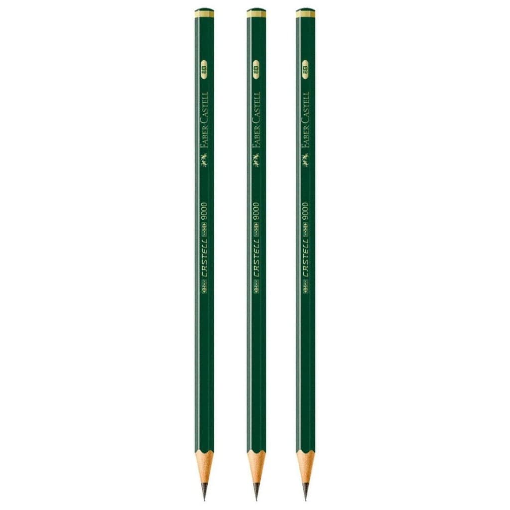 Kit 3 Lápis Grafite Castell 9000 8B - Faber Castell