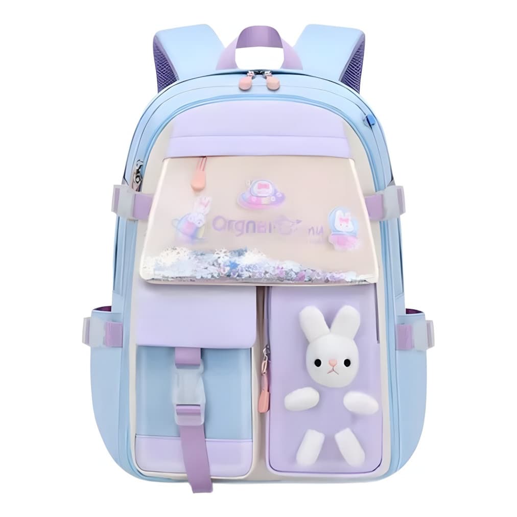 Mochila Fofa Kids Com Pelúcia De Coelho E Design Organizado