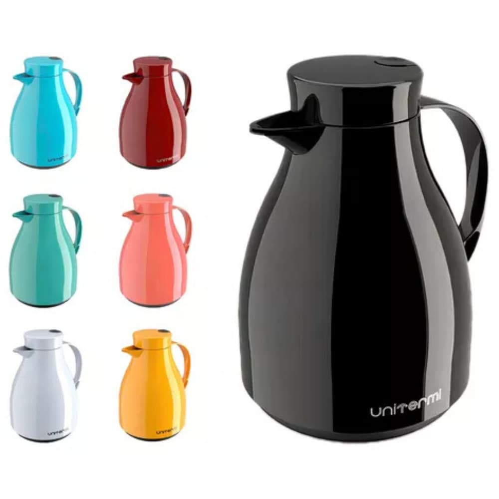 Garrafa Térmica Bule Gatilho 1 Litro Cores Chá/Café Unitermi
