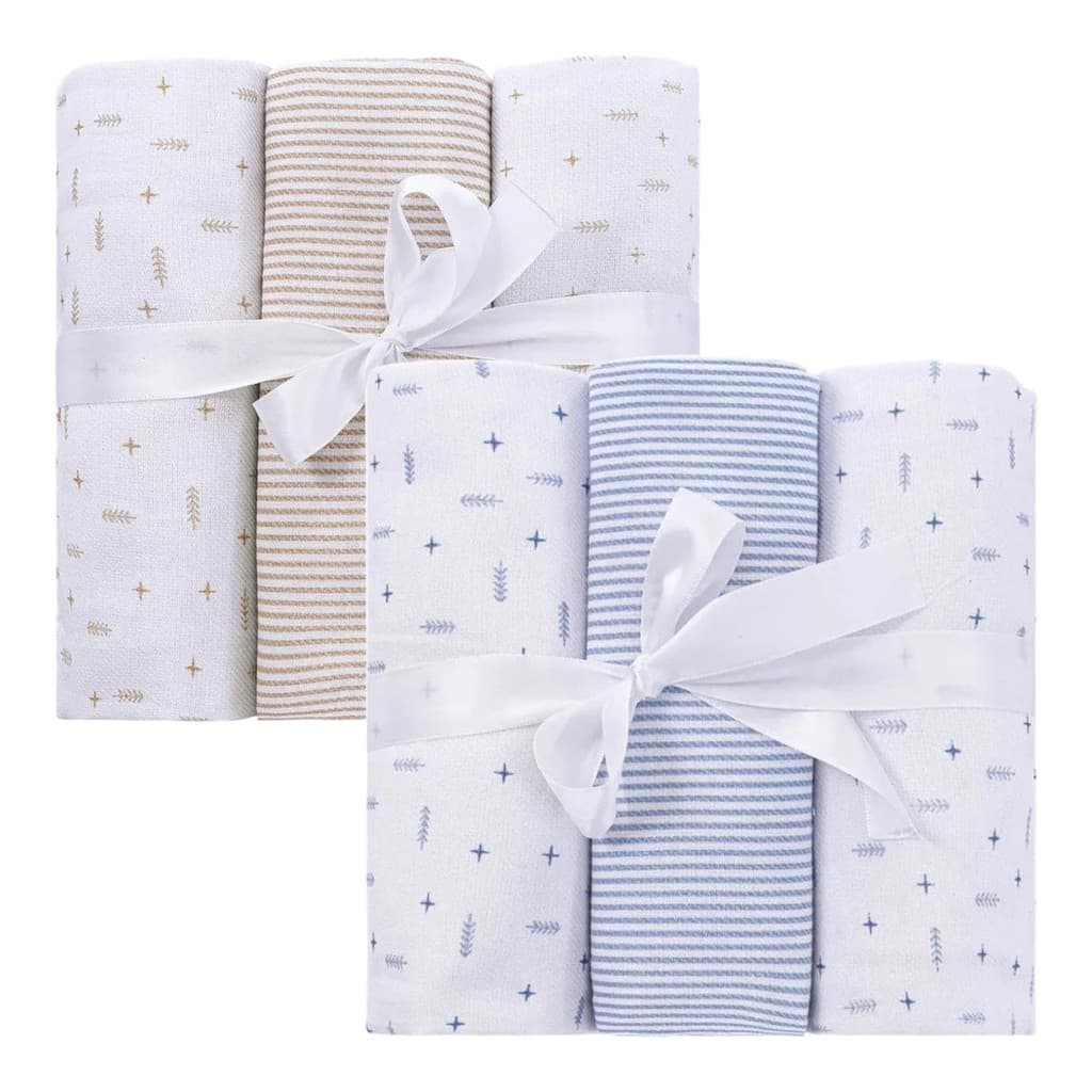 Kit Cueiro Flanelado Grande 6 Peças Algodão Enxoval Bebê 1m
