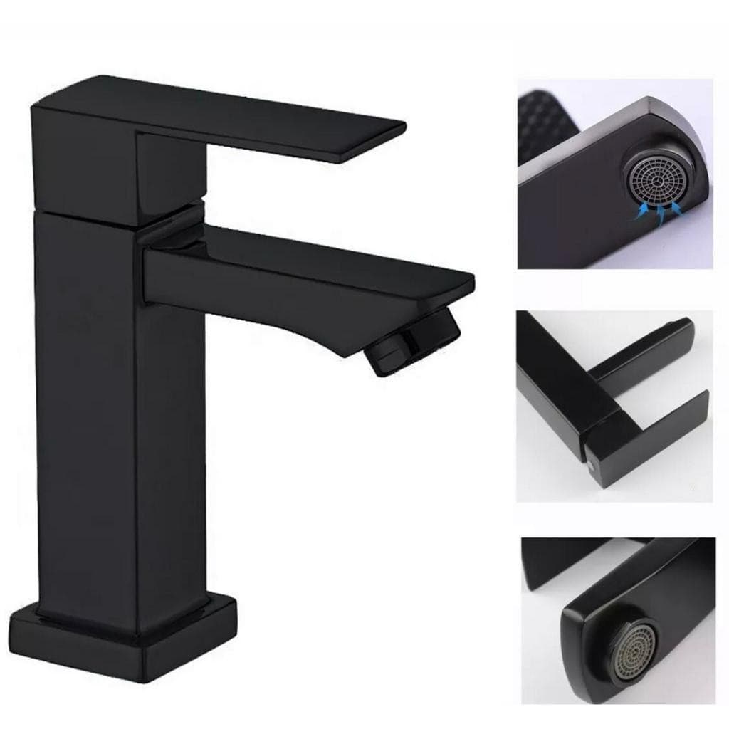 Torneira Cuba Metal Preto Fosco De Banheiro Para Bancada Luxo Lavabo Resistente
