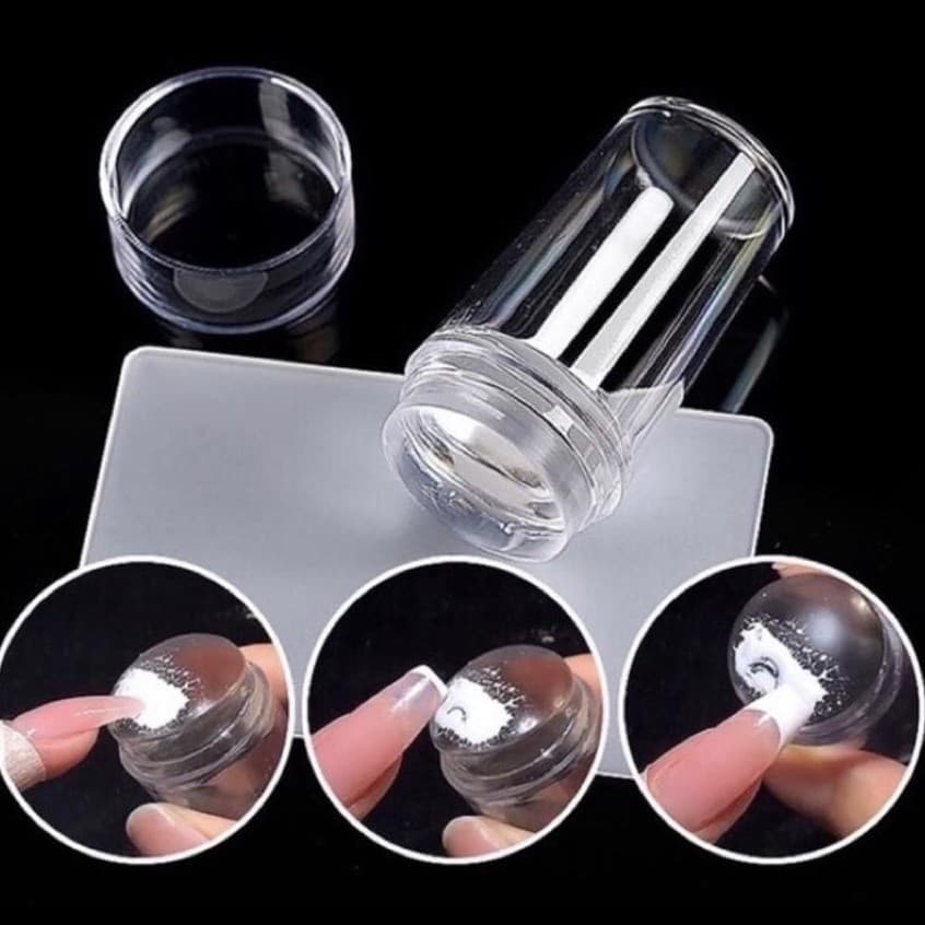 Carimbo de Unha Transparente com Ponta de Silicone