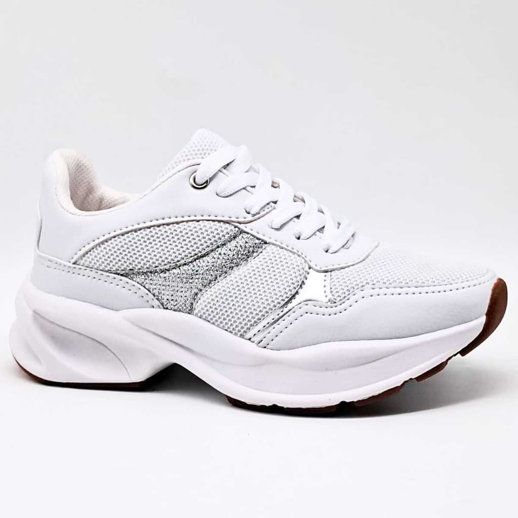 Tênis Infantil Olimpak Meninas Branco Jogging Estilo Casual Escolar Conforto Dia A Dia Inf2412/37