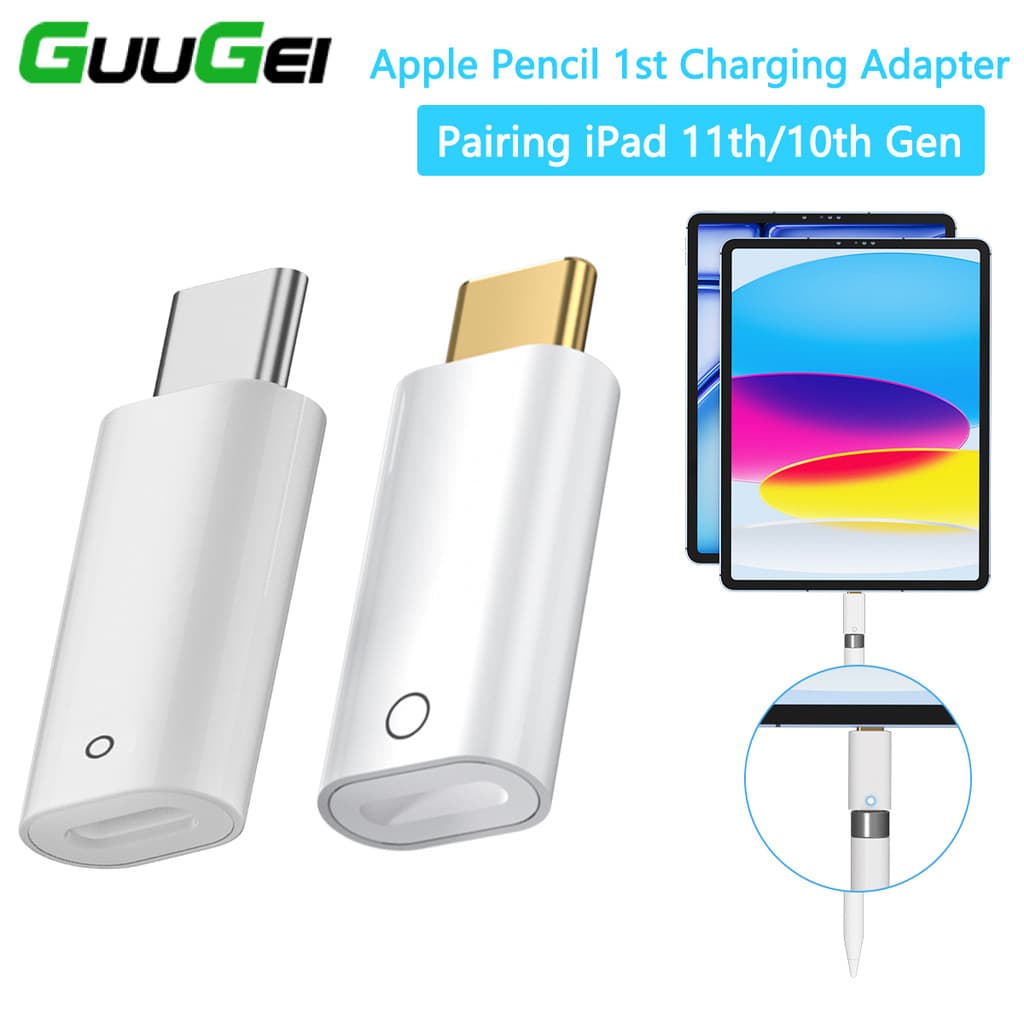 Guugei Adaptador de carregamento Apple Pencil 1ª geração emparelhando iPad 11ª/10ª geração