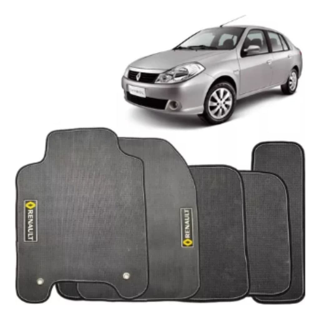 Jogo Tapetes 4 Pçs Pvc Preto Renault Symbol 2009 2010 A 2013