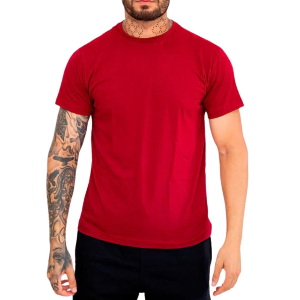 Camiseta Masculina Básica Lisa Fio 30.1 Penteado 100% Algodão Super Confortável