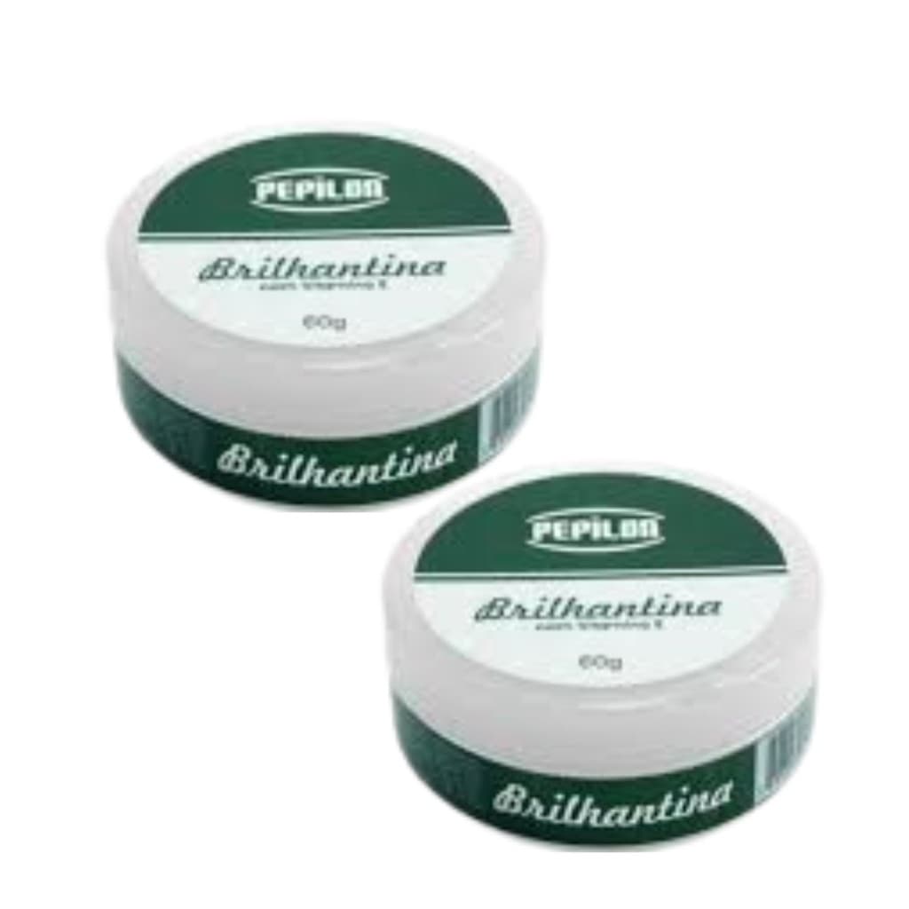 Kit 2 Brilhantina Pomada Modeladora Vitamina E 60G - Pepilon