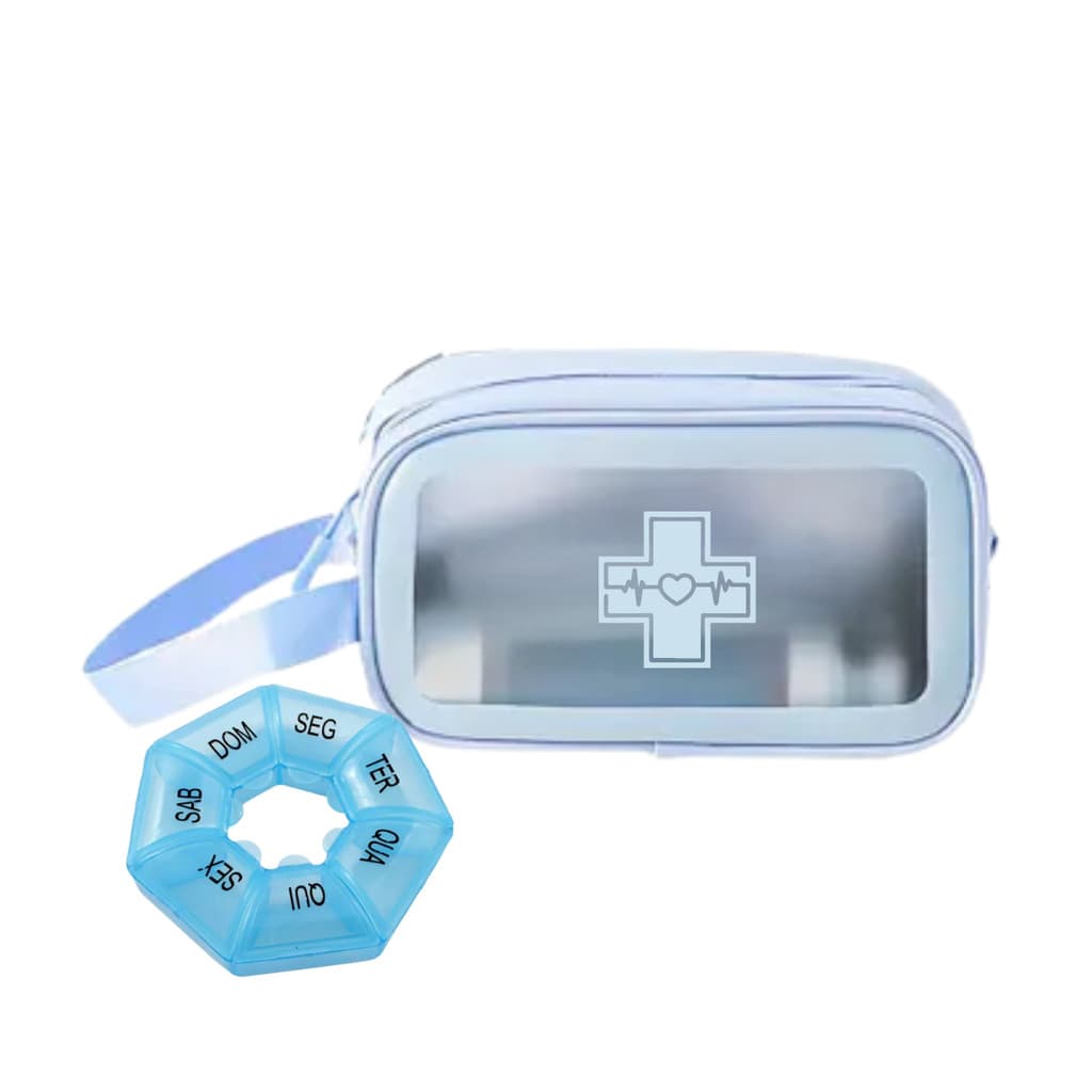 Bolsa Medicamentos remédios Impermeável C/Porta Comprimido