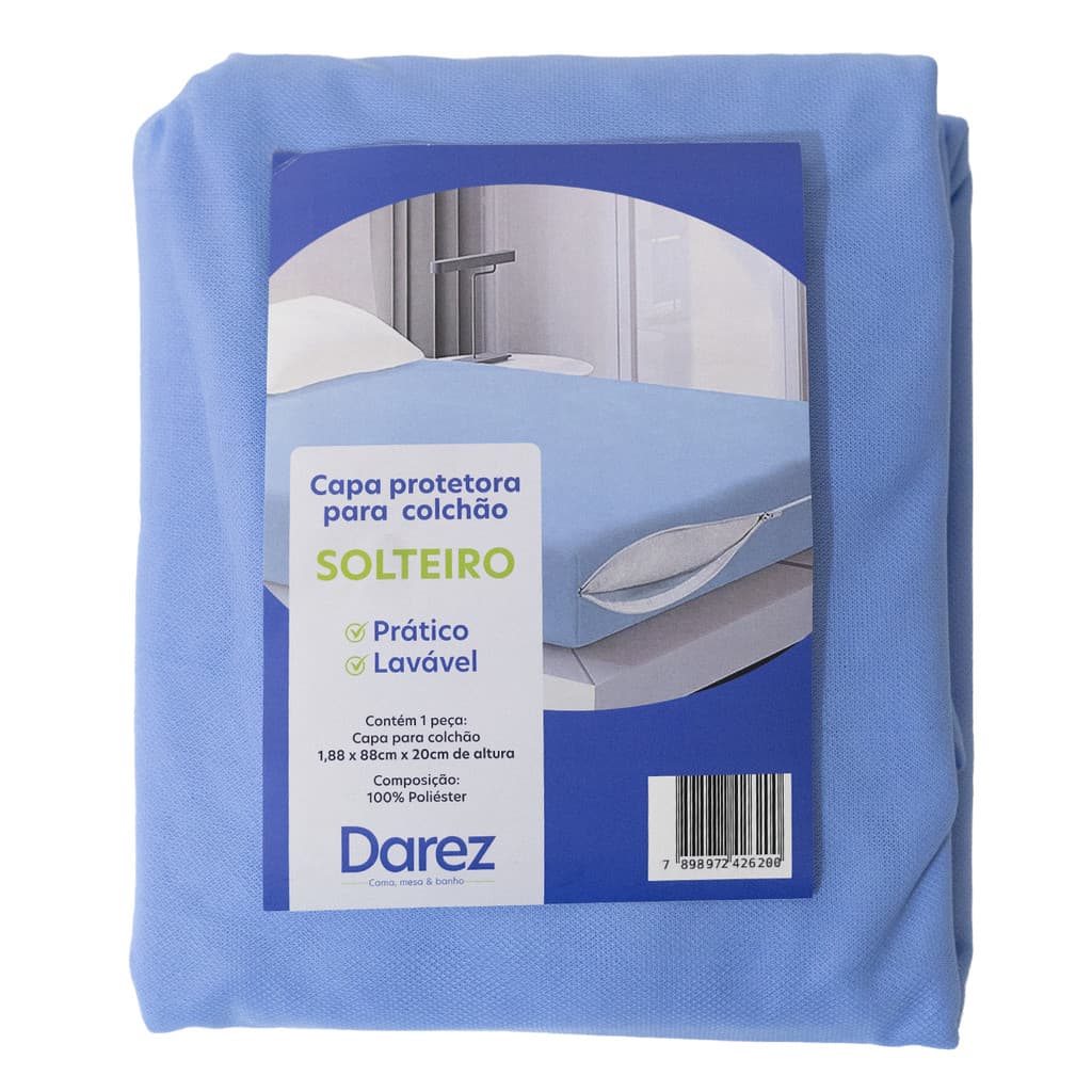 Capa Para Colchão de Solteiro 100% Poliéster Macia 1.88x0.88