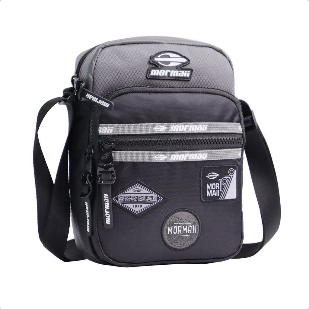 Shoulder Bag Mormaii Bolsa Transversal 3 Litros Tiracolo Reforçada Bordada Esportiva 2 Bolsos