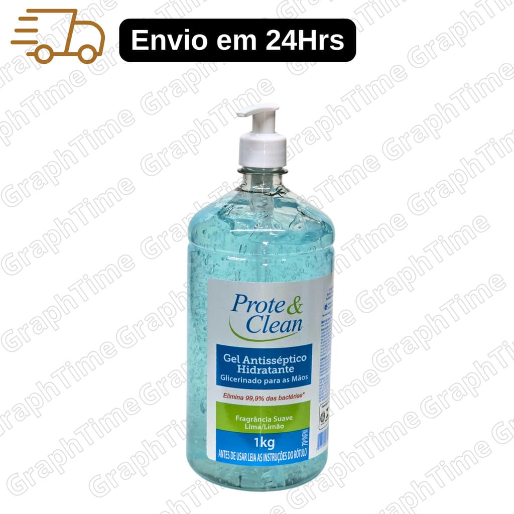 Álcool Gel 70% Higienizador Antisséptico com Fragância suave de Limão 1 KG Prote Clean