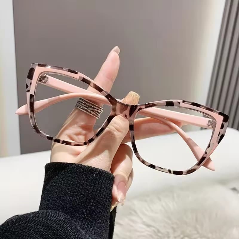 Moda Feminina Óculos Quadro Luz Azul Bloqueando Eeyewear Olho De Gato Contraste Feminino