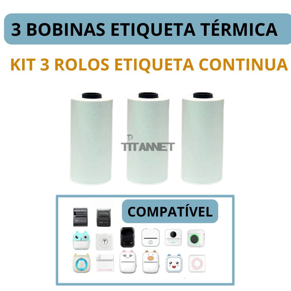 Rolo de Papel Adesivo 57*30mm Mini Impressora Termica
