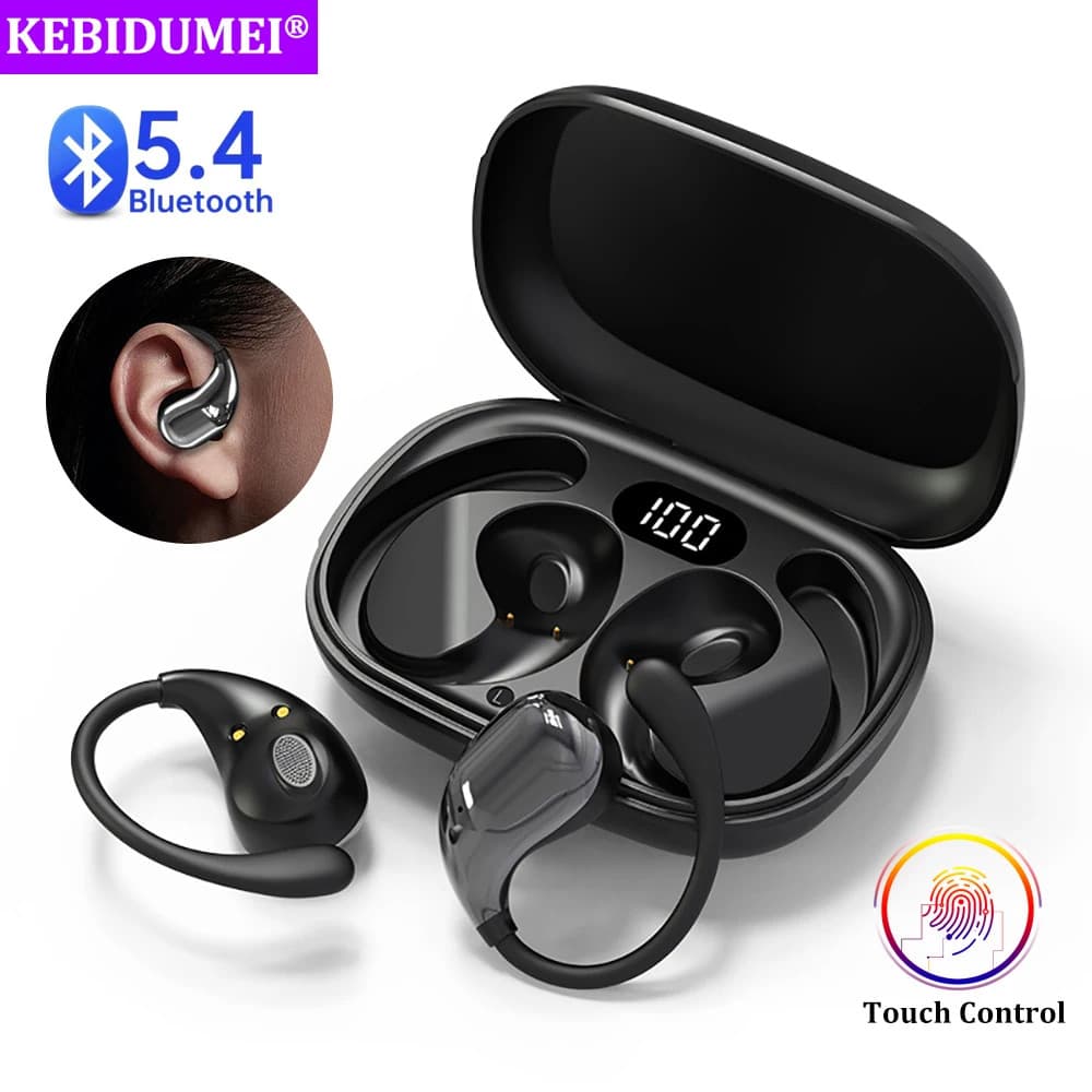Bluetooth 5.4 Fones De Ouvido Com Gancho , Alta Fidelidade , Estéreo , À Prova D'água , Longa Espera , Redução De Ruído