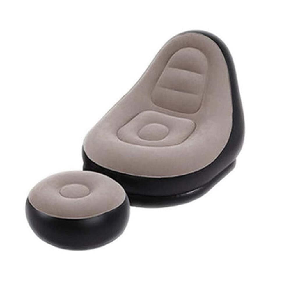 SOFA POLTRONA INFLAVEL 2 EM 1 PORTATIL PUFF ULTRA LOUNGE CAMA COLCHAO QUARTO SALA JARDIM PISCINA