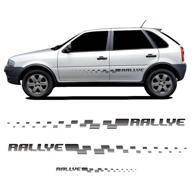 Kit Faixa lateral + Adesivo Traseiro Gol Rallye G4 Preto