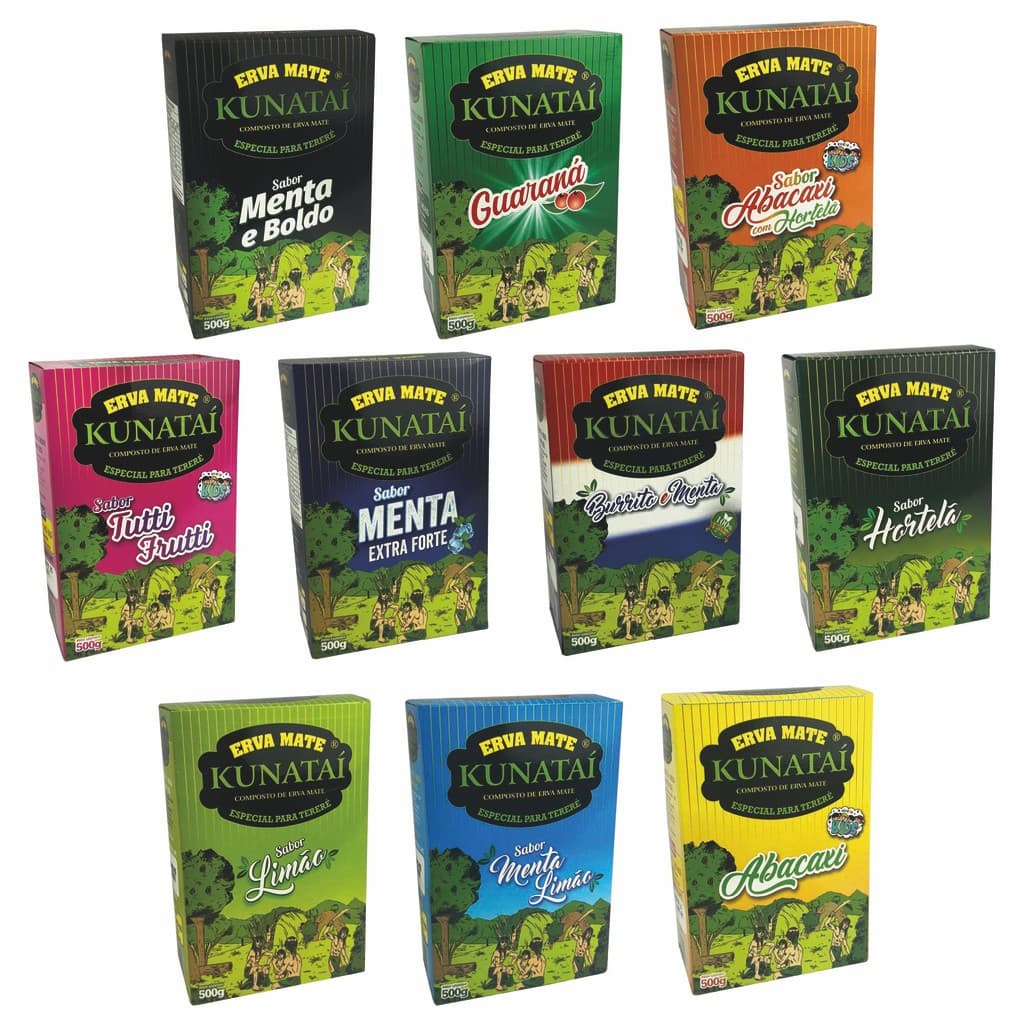 Erva Mate Tereré Sem Açúcar 500g Kunataí Escolha os Sabores