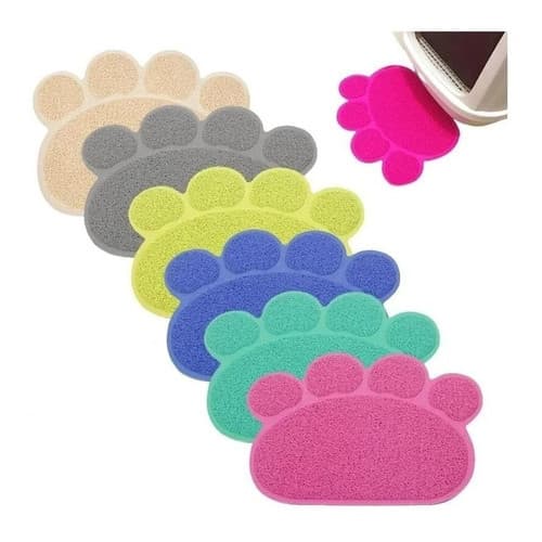 Tapete Pet para ração água Tapete Patinha para cães cachorros gatos - Tamanho G 60cm x 45cm