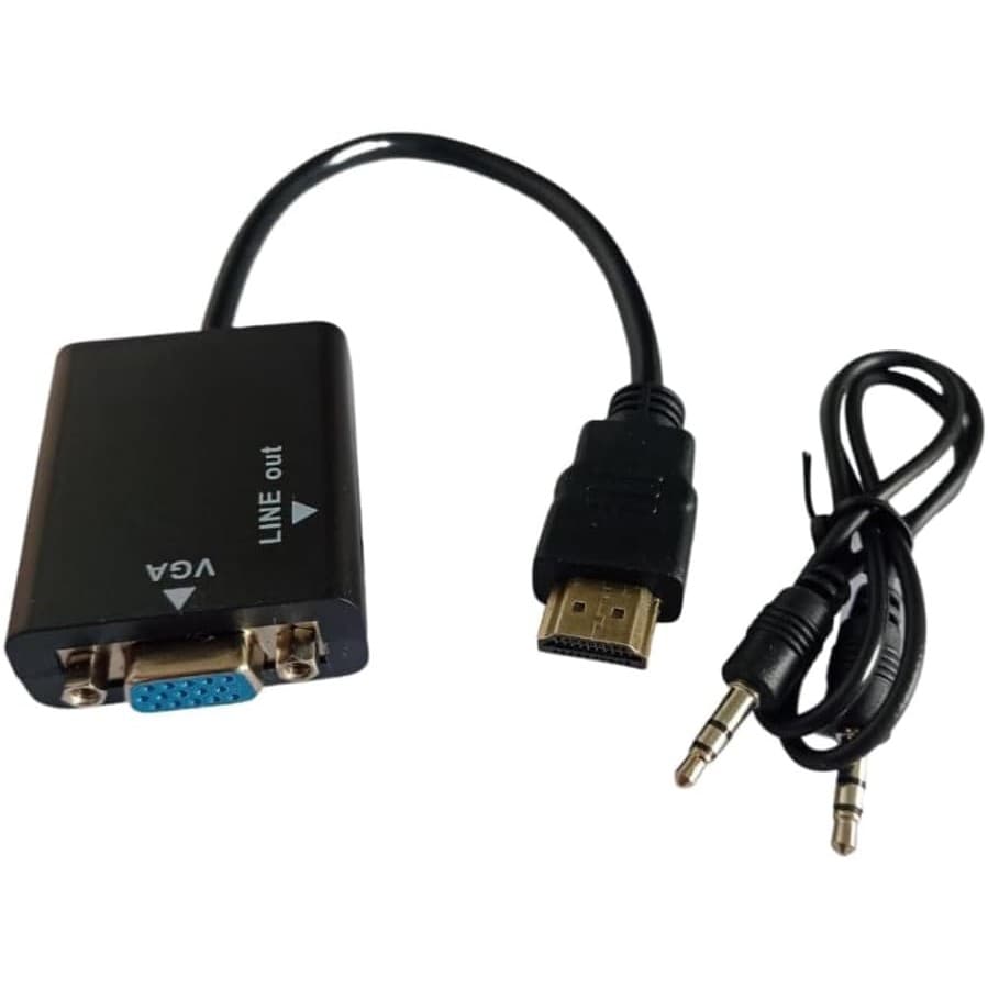 Cabo Conversor Adaptador Hdmi Para Vga Com Saida De Audio ST Cabo Converte Áudio E Video Do HDMI Para o VGA + Áudio