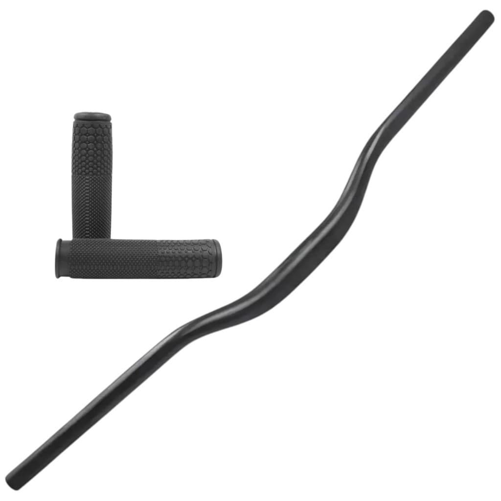 guidão 31.8mm curvo reforçado para bicicleta + manopla de bike aro 26 e 29