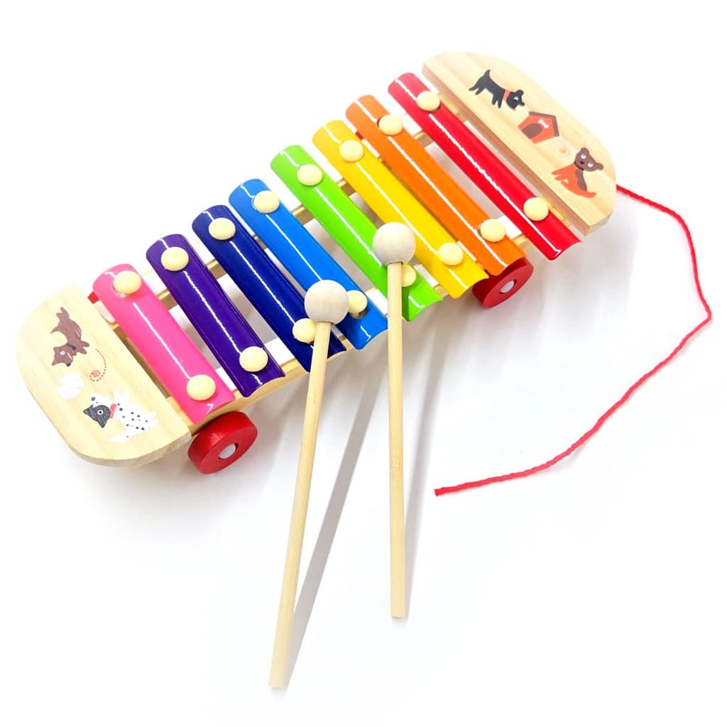 Xilofone Metalofone Madeira Vanguarda Infantil Com 8 Notas