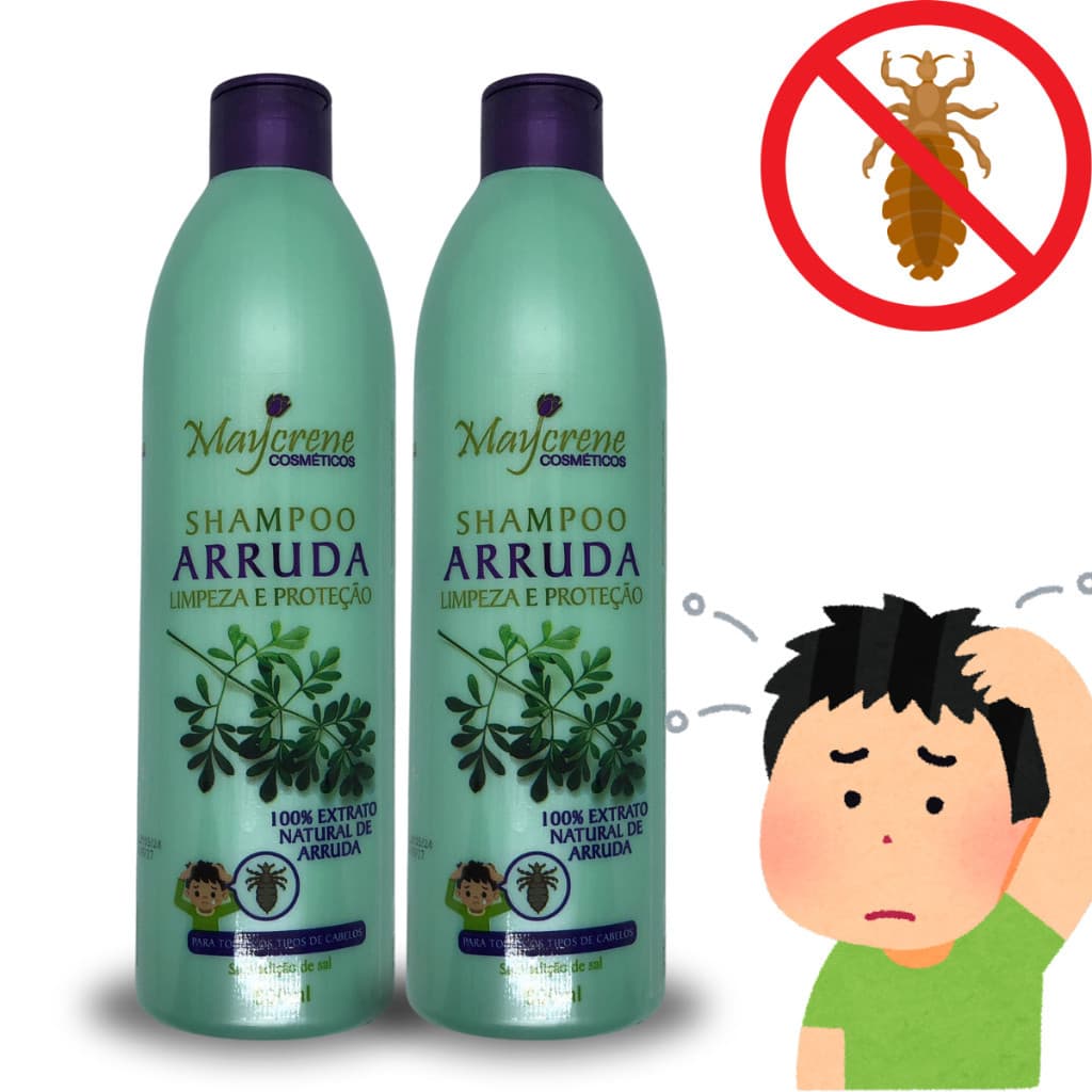 Kit 2 Shampoo Arruda Contra Piolhos e Lêndias Elimina Piolhos em Crianças