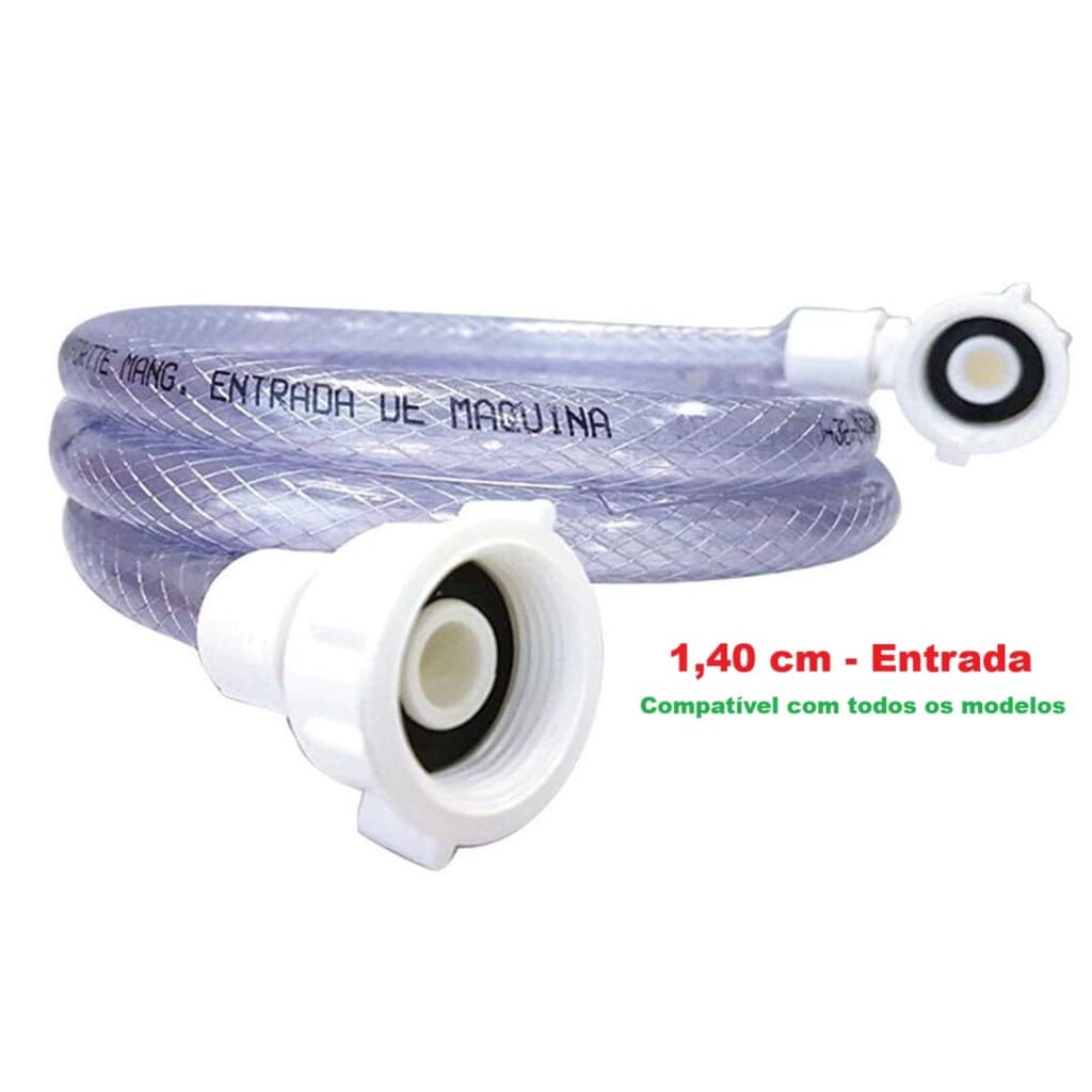 Mangueira De Maquina Lavar Entrada Água Lavadora 1,40 Metros  Universal com Adaptador 1/2 ''