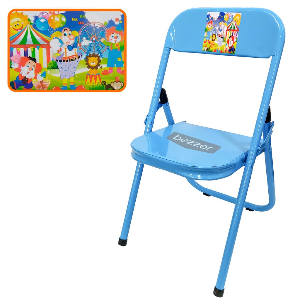 Cadeira Infantil Dobrável Em Aço Resistente Até 40 Kg Ideal P/ Crianças Cores Estampas Lúdicas Divertidas Não Risca Chão