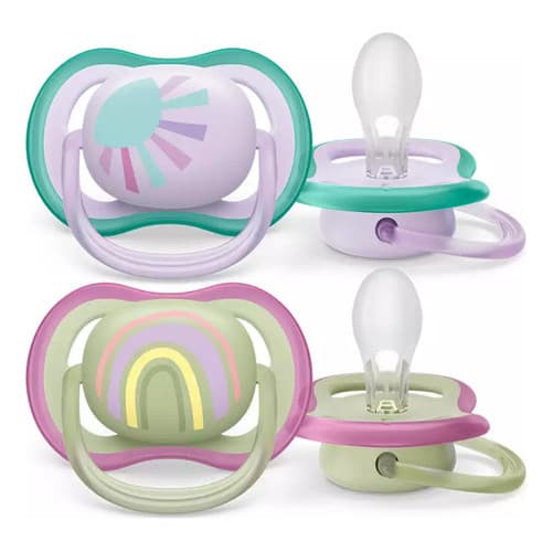 Chupeta Avent Ultra Air Dupla 0-6m Decorada Menina