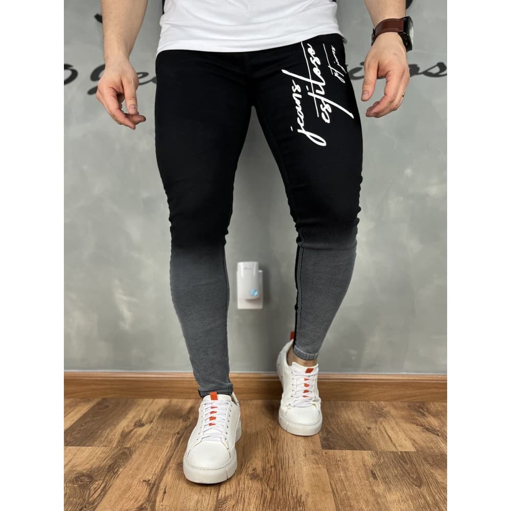 Calça Preta Jeans Premium Masculina Degradê