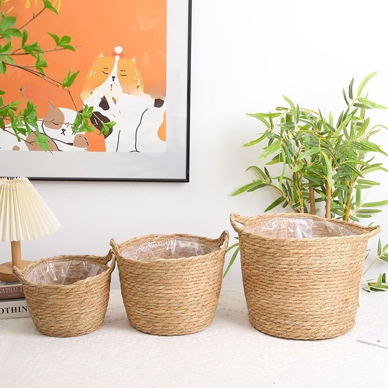 Planta De Jardinagem Cesta Pendurada Vaso De Flores Artesanal Plantador De Grama Decoração Do Pátio