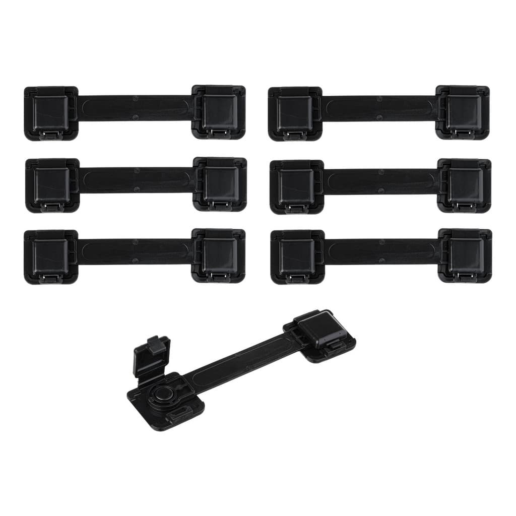 Kit 07 Trava De Gaveta Armário Segurança Protetor Preto