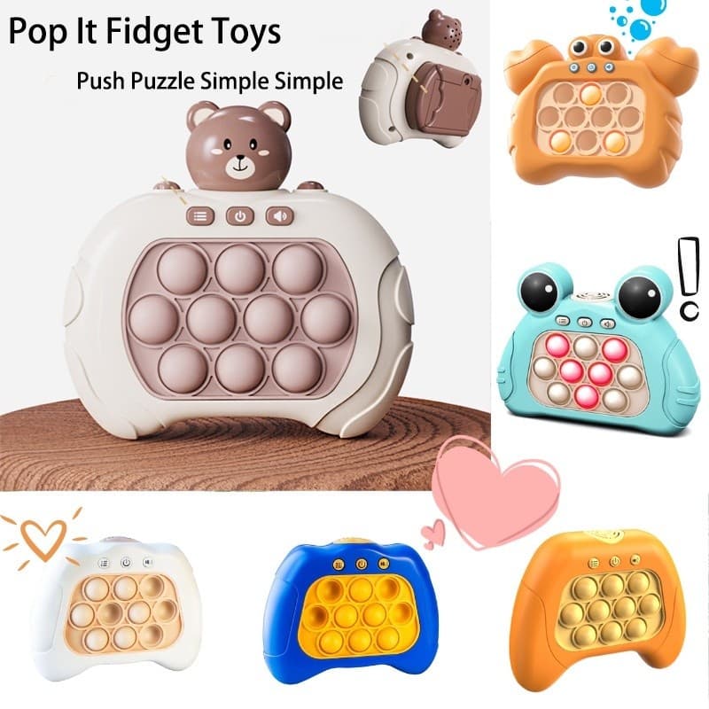 Jogo Pop IT Eletrônico Game Sensorial Fidget Toys Push Bubbles Console Infantil Interativo Brinquedo para Alívio