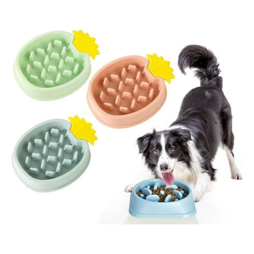 Comedouro pet Lento para cães cachorros pequeno porte Comedouro Abacaxi para cães ansiosos