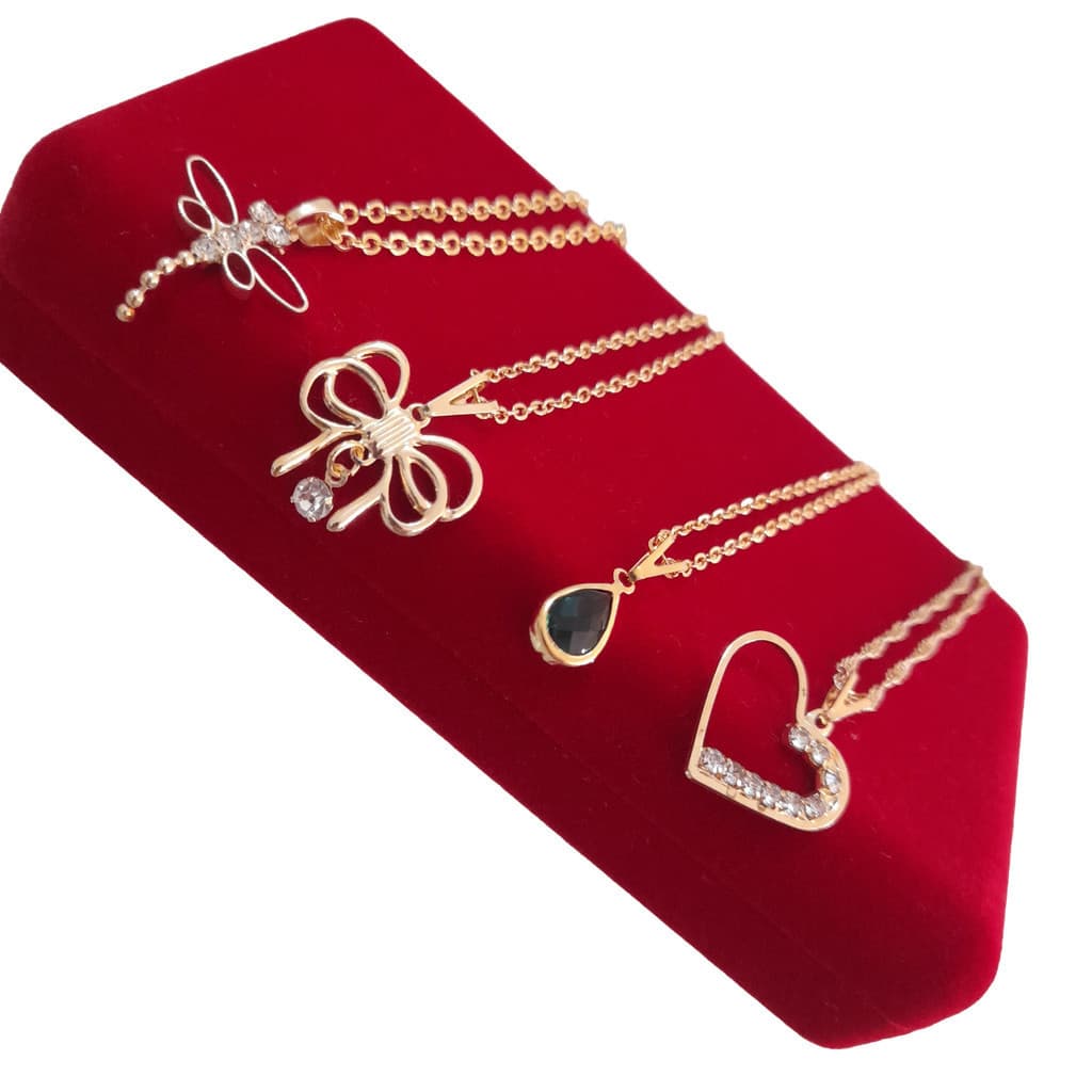 Kit C/4 Correntes Feminina Pingente Folheada a Ouro OU PRATA