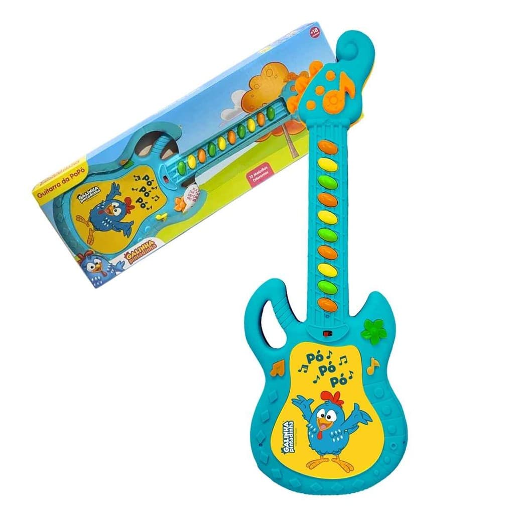 Galinha Pintadinha Guitarra Eletrônica Da Popó Original, Yes Toys, Brinquedo Bebês +18 Meses