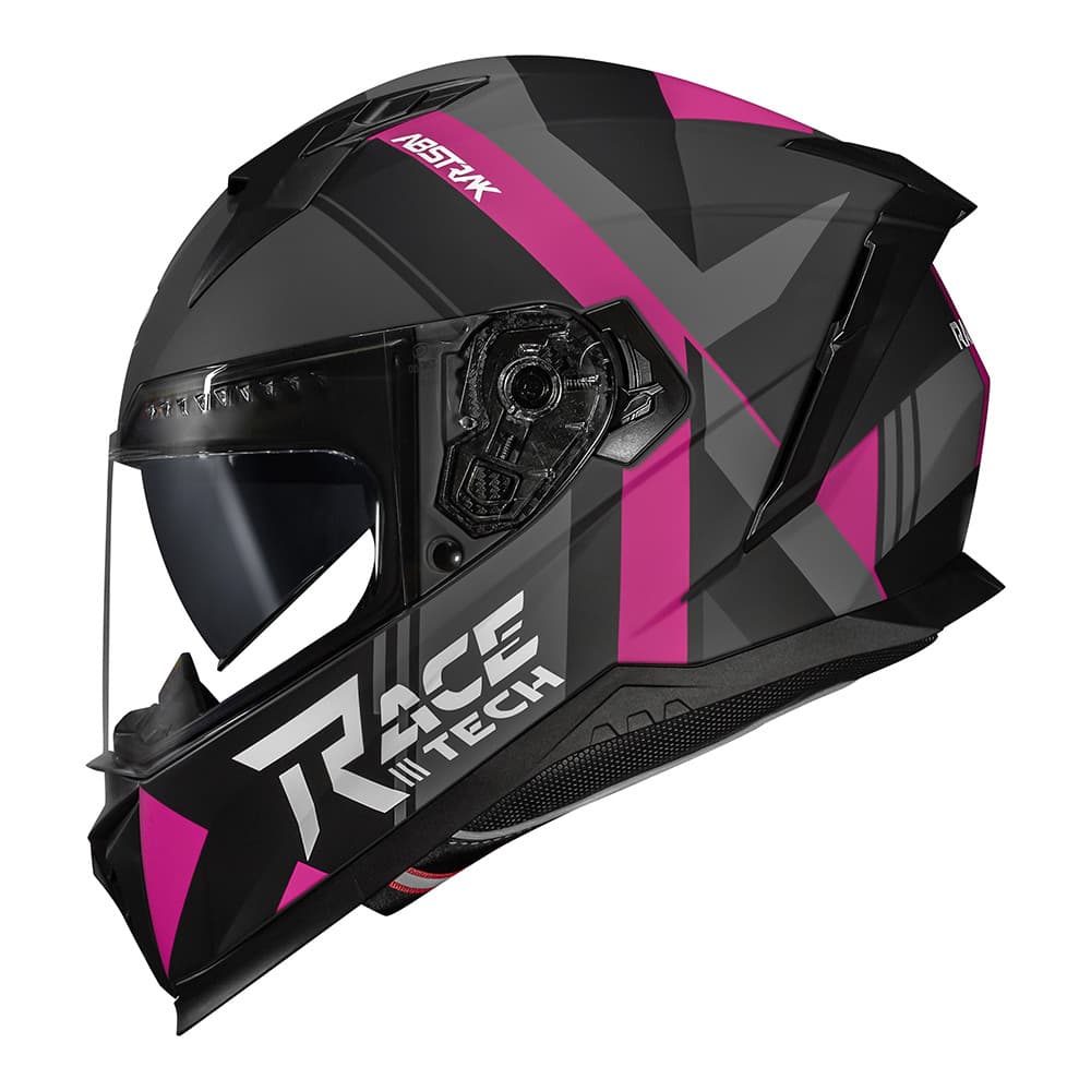 Capacete Race Tech Volt Abstrak Preto Rosa Fosco