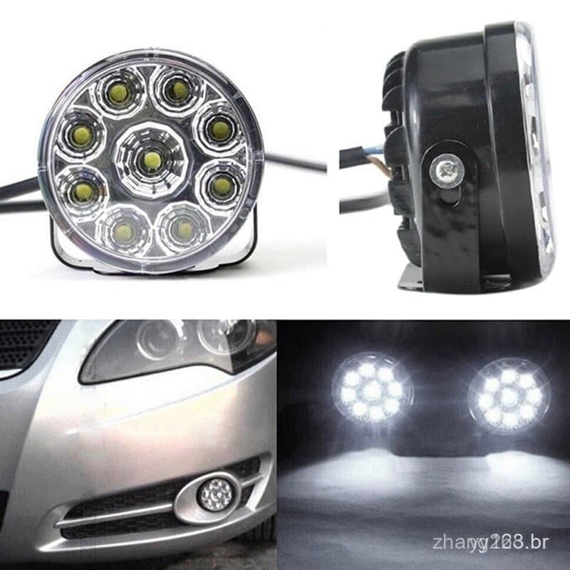 Kit 2 Farol Milha 9 Leds 42w 12v/24v Hasteda Off-Road 4XC1