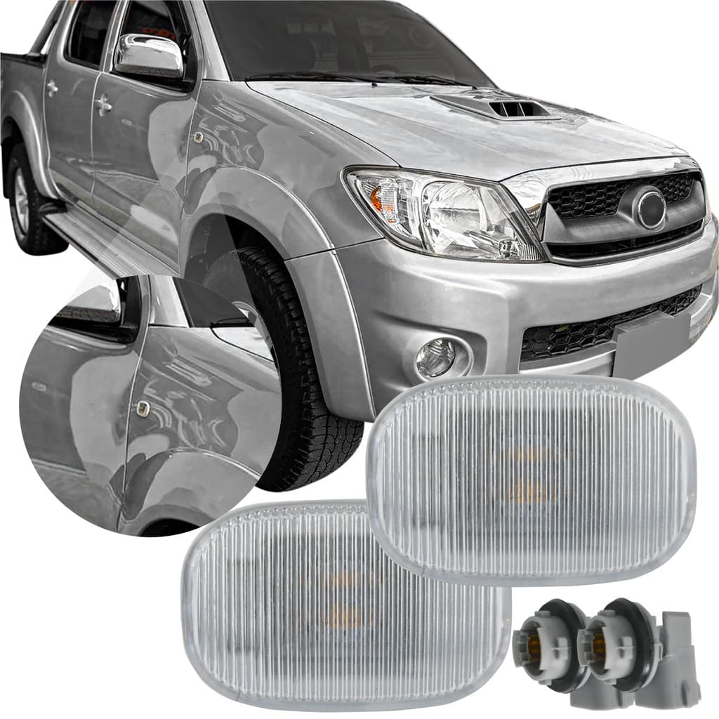 Par Lanterna Pisca Repetidor de seta Paralama Toyota Hilux Corolla Rav4 + Soquete