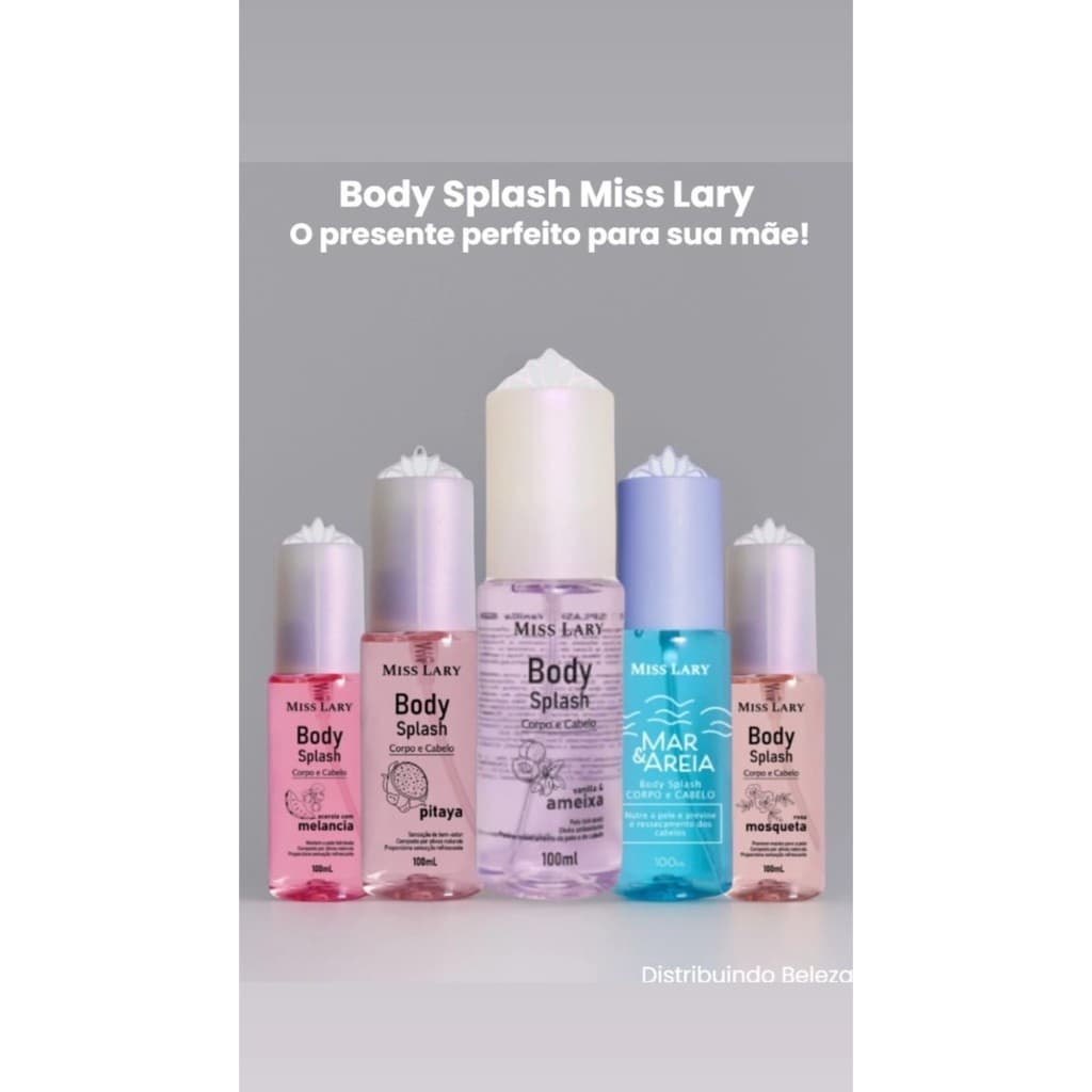 Body Splash Miss Lary - Essências Variadas para Corpo e Cabelo - Unitário ou Kits com 02 unidades