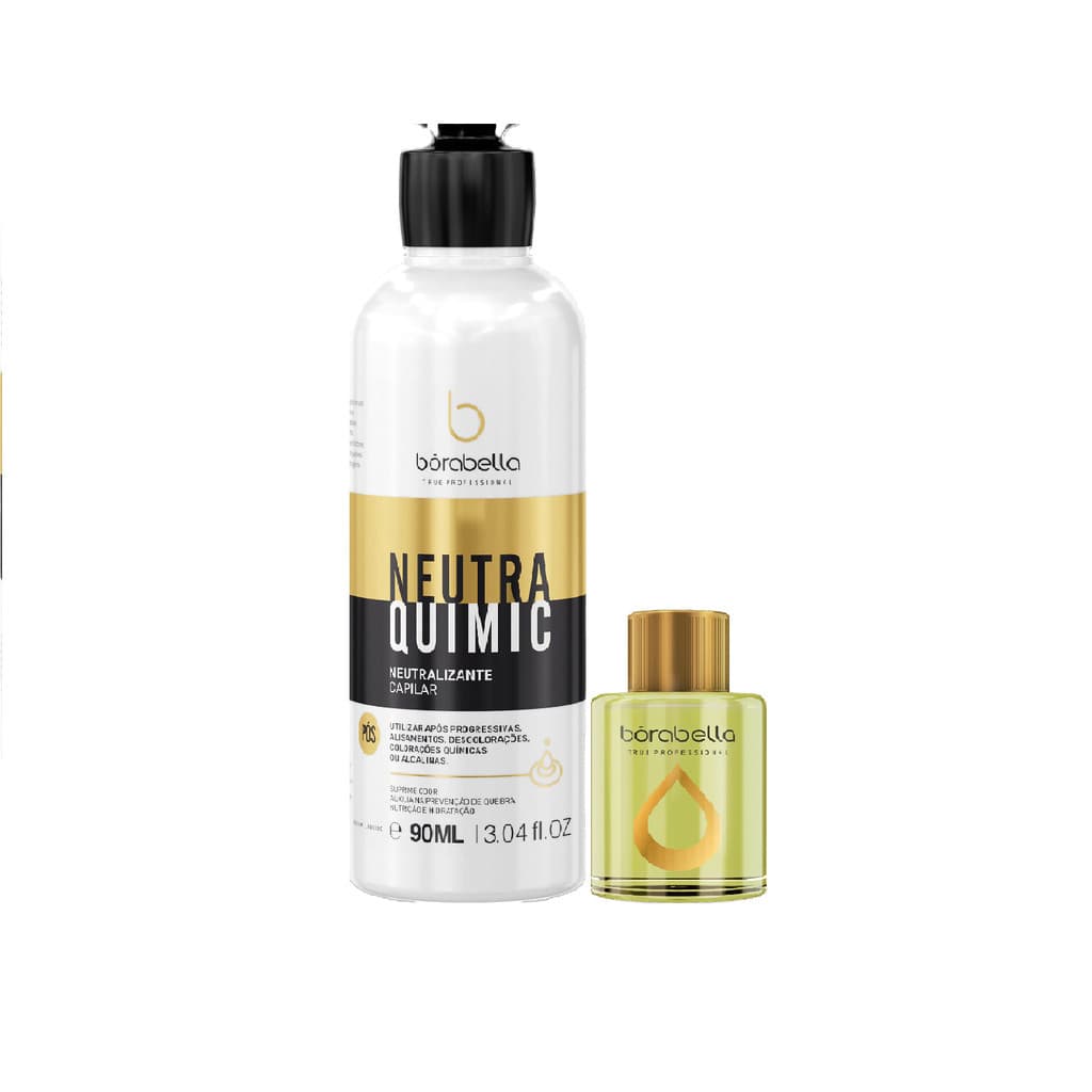Borabella Neutraquimic Neutralizante Capilar Equilibra pH Elimina Cheiro Previne Queda 90ml + Óleo de Argan 7ml