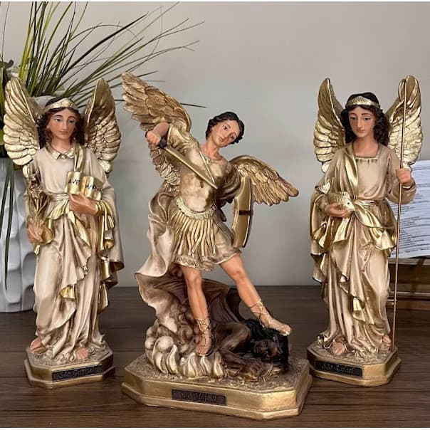 Três Arcanjos São Miguel São Rafael e São Gabriel Resina20cm